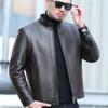 Autumn and Winter New Style Sheepskin Genuine Leather Men's Fur All-in-one Thickened Leather Jacket Middle-aged Versatile Casual Jacket Men's Clothing