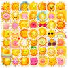 50 Cartoon Sun Stickers Graffiti Sun Emoji Cute Smiley Face Personality Children Stickers Te