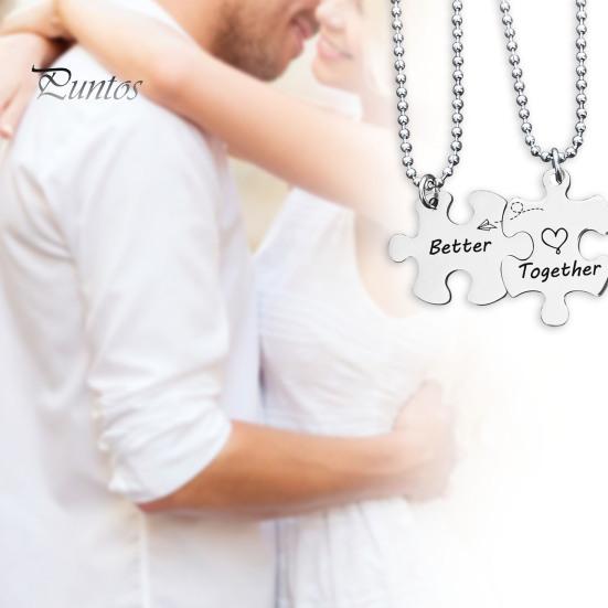 2 шт пара брелок ожерелье вместе лучше головоломка из нержавеющей стали DIY брелок для ключей держатель рюкзак кулон орнамент подарок парню и подруге