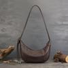 Johnature Сумка Moon Bag из натуральной кожи, повседневная, однотонная, для поездок на работу, большая вместимость, мягкая, из воловьей кожи, женские сумки через плечо