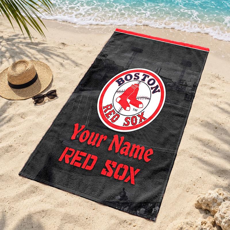 Boston Red Sox Custom Name Beach towels also serve as bath towels summer essential a musthave for the outdoors the beach and the pool