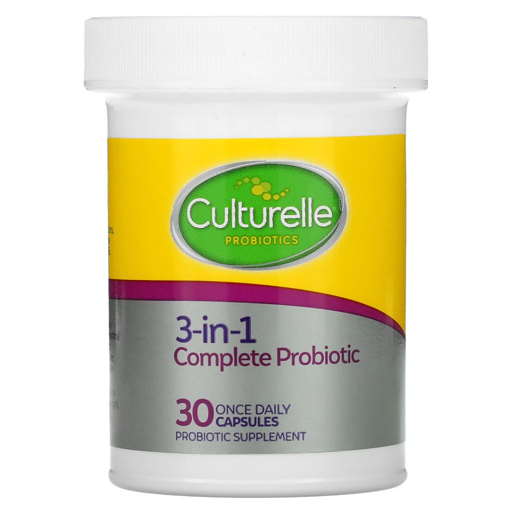 3-In-1 Complete Probiotic with Probiotics and Omega-3, 30 Capsules Once a Day