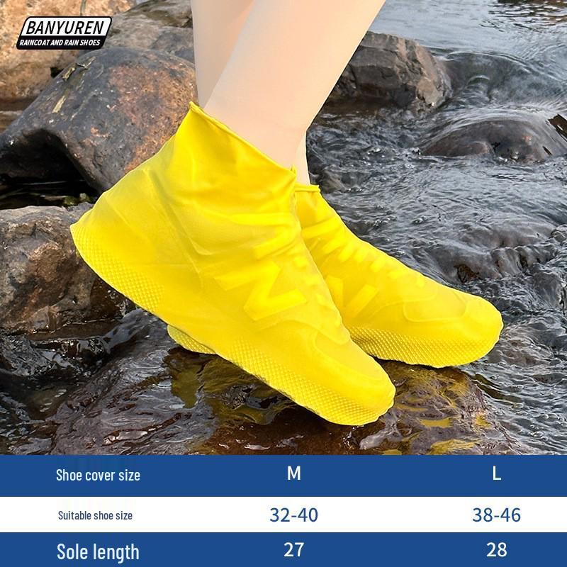 Non-Slip Waterproof Silicone Shoe Covers: Wear-Resistant, Rainproof, Sandproof for Outdoor Use - Unisex