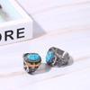 [JEWELRYWE] turquoise ring stainless ring Men's: antique stamp navy eagle Fashionable casual business gothic rider gold - birthday Christmas