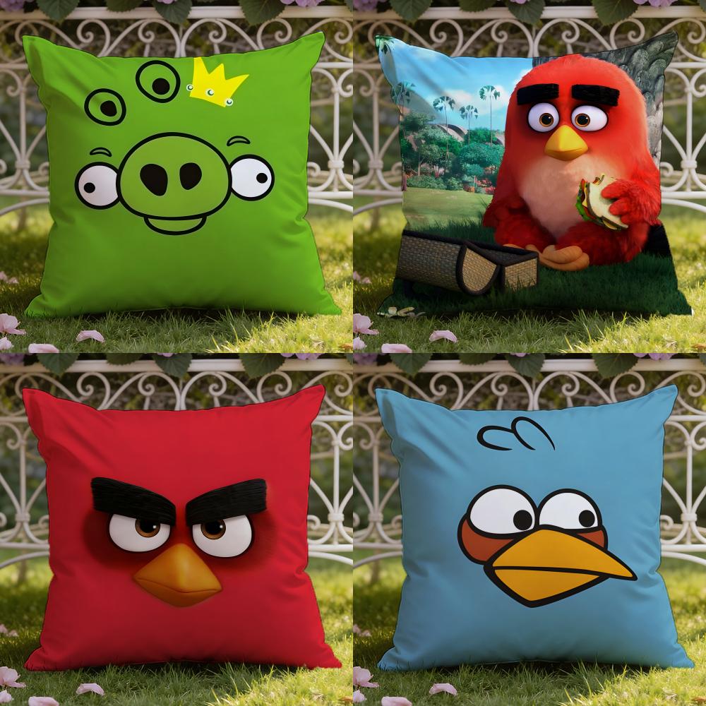 Аниме A-Angry B-BirdsS Наволочка для подушки Домашняя и автомобильная Двухцелевая наволочка: Двусторонняя конструкция для максимального комфорта
