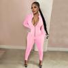 Women Sexy Bodysuit Long Sleeve Fall Wear Sexy Slim Skinny Clubwear Solid Zipper Bodycon Bandage Jumpsuit Overalls High Street