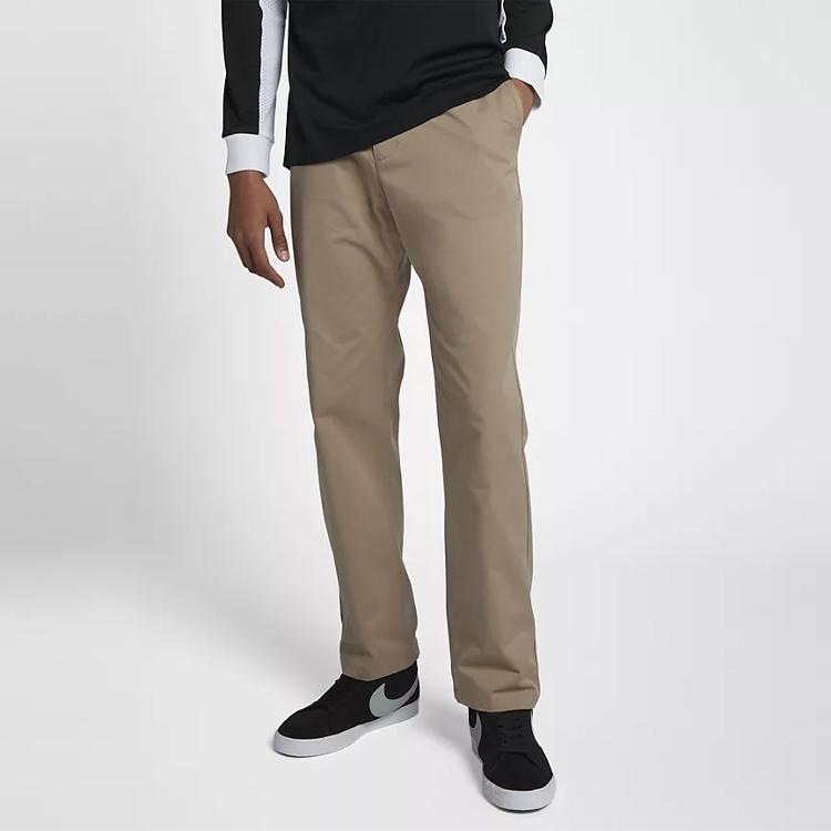 Nike Dri Fit Casual Pants Men's Khaki Moderate Straight Fit Pants 937987-235