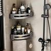 Bathroom Shelf Kitchen Storage Organizer Aluminum Alloy Shampoo Rack Shower Shelf Bathroom Accessories No Drill Shelf
