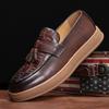 Мужские классические ретро лоферы с кисточками, модная мужская повседневная обувь, тисненая кожа, мужские слипоны, толстая подошва, уличные балетки 9607