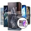 Для Moto G10 G20 G30 G13 G23 G52 G14 G54 G64 G84 Huawei P30 P40 Lite OPPO милый анималистичный узор PU кожаный чехол-книжка с отделениями для карт и подставкой для телефона