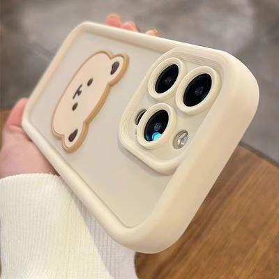 Применимо к чехлу для мобильного телефона iPhone17/16e 15 трехмерный медведь 14 Apple 15pro противоударный 11 защитный чехол 8 мягкий чехол