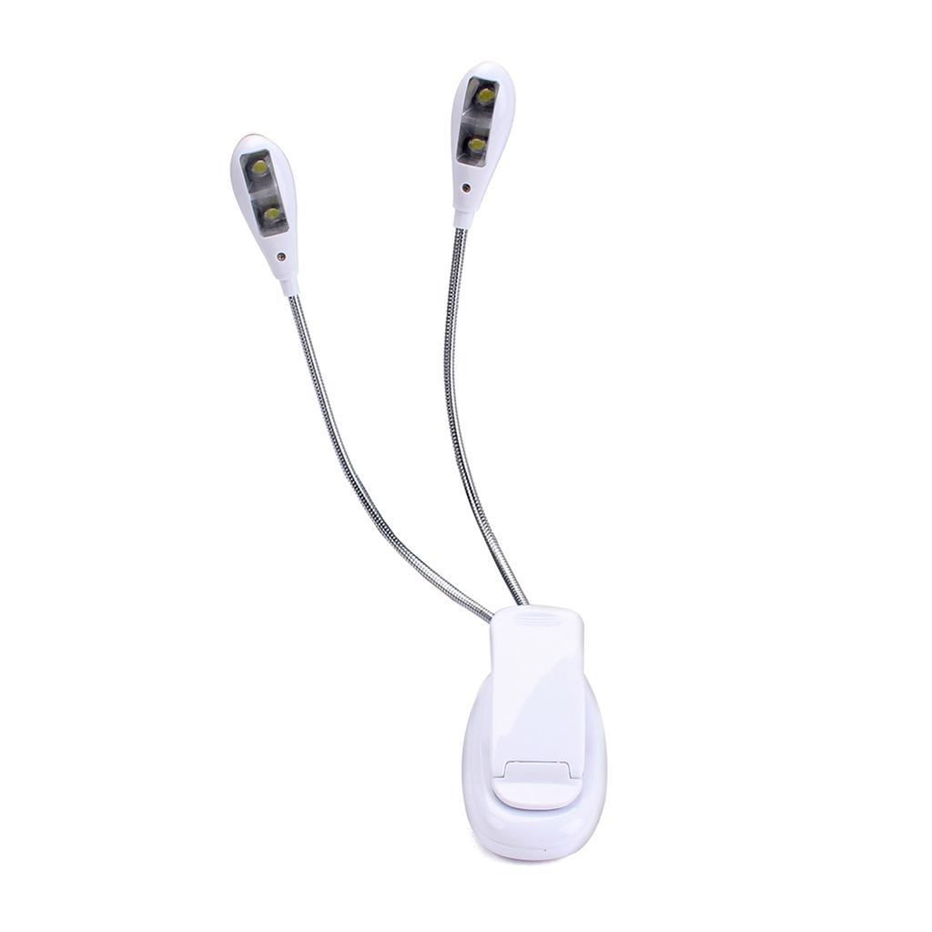 Rechargeable Dual Head Music Stand Light Flexible Clip On Reading Light Book Lamp for Eye Protection Perfect for Piano