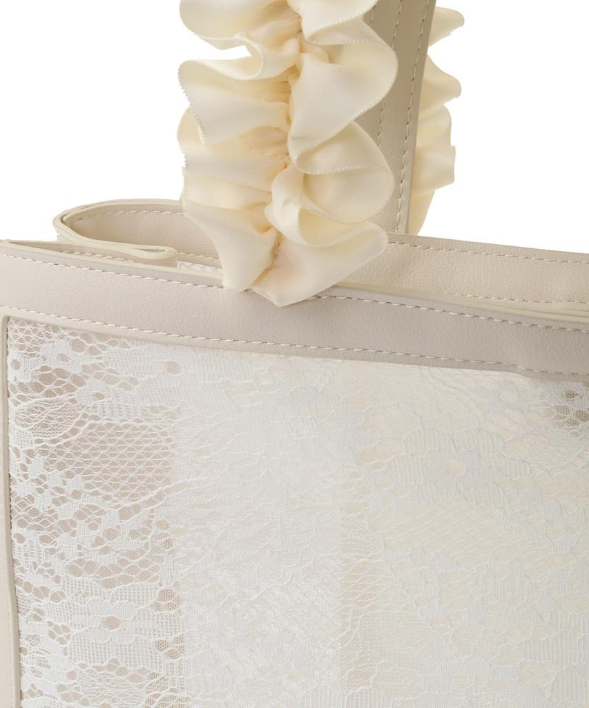 Сумка-тоут Maison de FLEUR из сетки и кружева, квадратная, черная, 08000248200