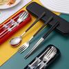 Cutlery Set Forks Chopsticks Spoons 3 In 1 Stainless Steel Dinnerware With Box Tableware Flatware Set Travel Camping Flatware