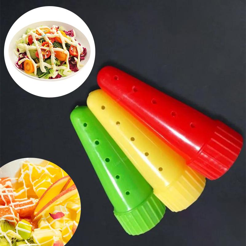 3 Pcs/Set Ketchup Squeeze Bottle Plastic Syrup Dispenser Great For Ketchup, Salad, Bbq Sauce