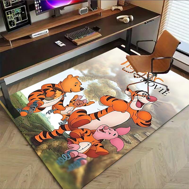 1pc Tiggers Joyful Adventure Carpet for Playroom Bedroom Living Room Sofa Home Decor,kids Game Area Rug Non-slip Floor Mat Y72917