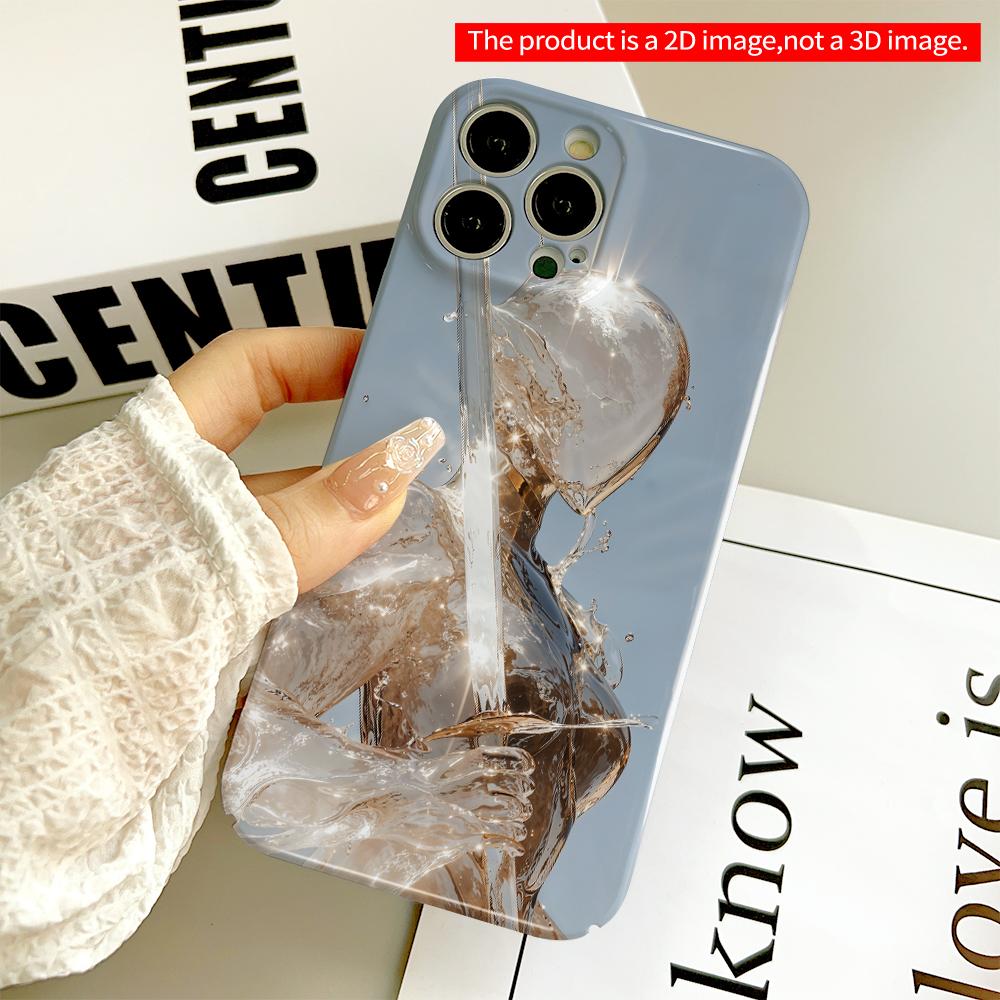 2DFlat Liquid Gold Warrior in Motion All inclusive film hard phone case, compatible with iPhone 18 Pro Max 17 16 15 14 13 12 11