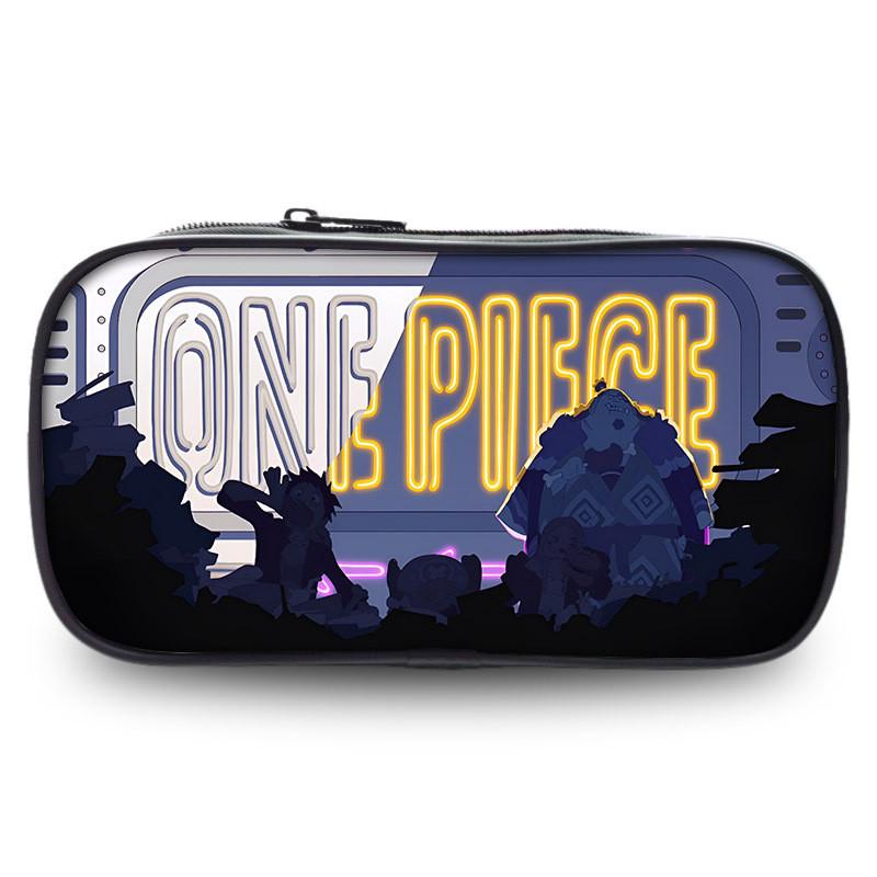 Stylish One Piece Student Pencil Case With Luffy And Zoro Skill Print Oxford Material