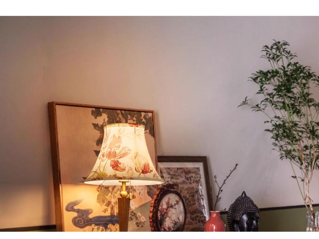 Роскошная французская лампа середины века в стиле ваби-саби: Ретро вышитый настольный светильник для гостиной или спальни