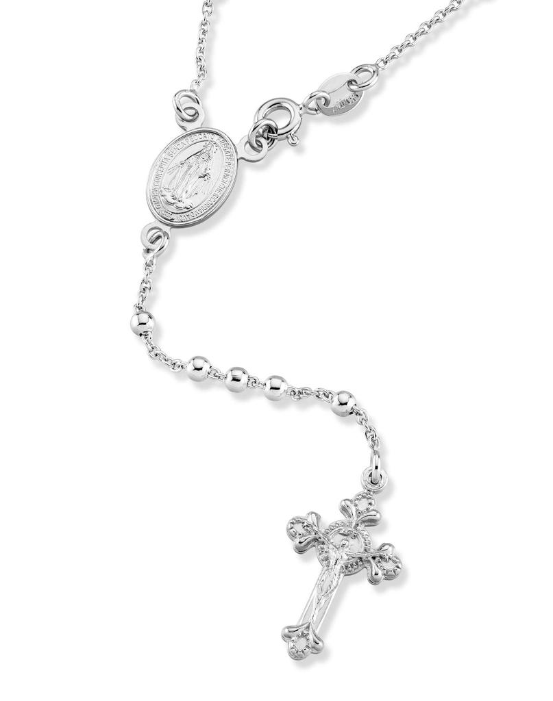 Miabella Итальянское стерлинговое серебро 925 пробы или покрытое 18-каратным золотом Четки Крест Y Цепочка-ожерелье Длина 24 Стерлинговое Без драгоценных камней Женщины, Дюймы, Серебро,