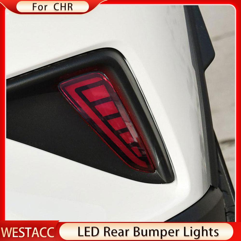 Светодиодные 2-функциональные светодиодные противотуманные фары для заднего бампера автомобиля, стоп-сигналы для Toyota CHR C-HR 2018 2022