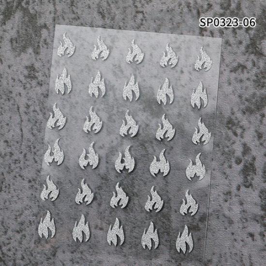 3D Наклейки для ногтей Серебристый Глиттер Украшение для ногтей Звезда Сердце Переводные Наклейки для ногтей^