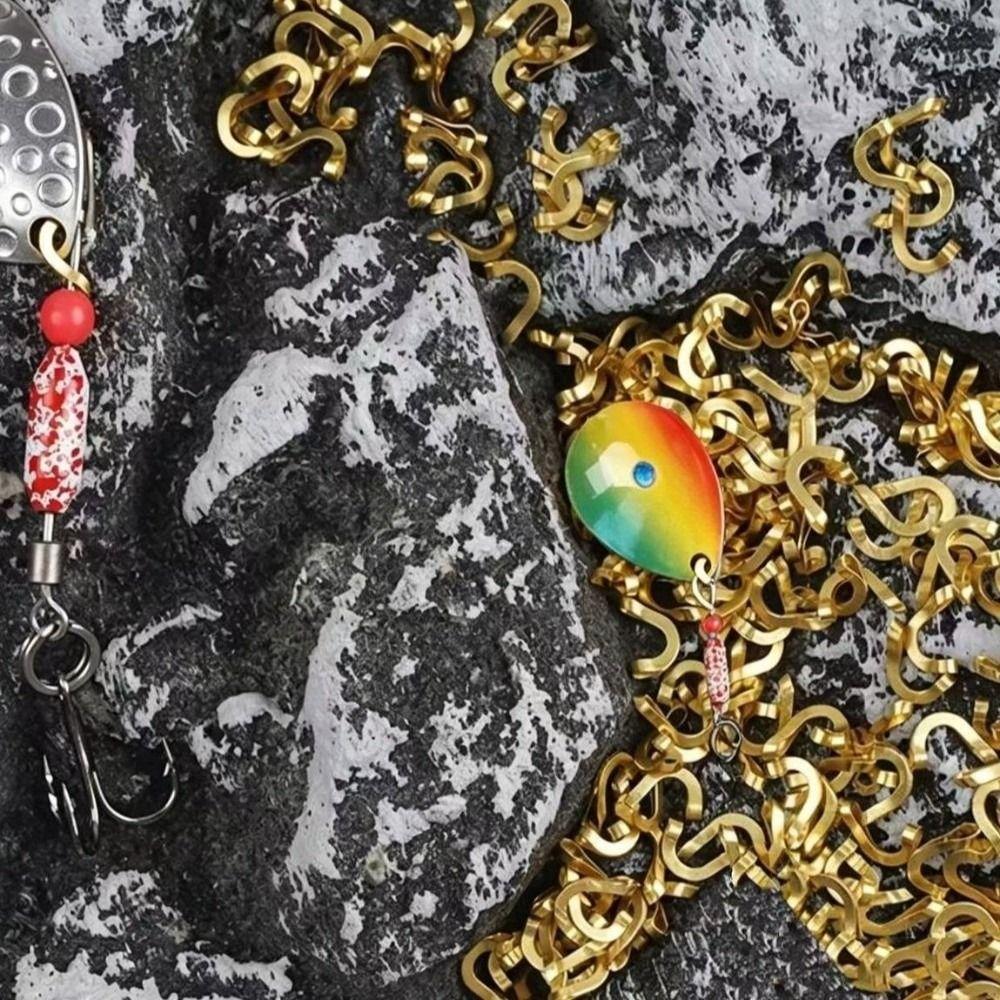 100 PCS Copper Material Fishing Clevis Irregular U-shaped Lure Making Accessories Fishing Tackle