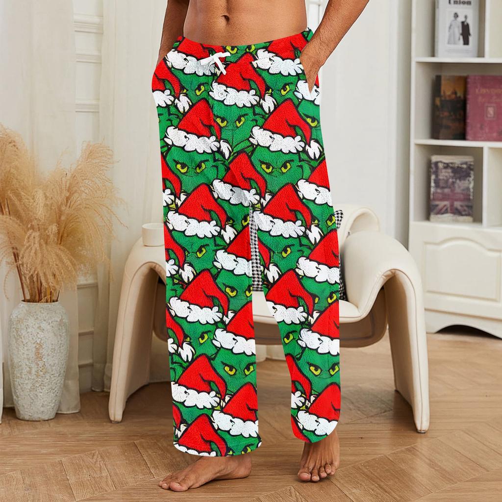 Men's Allover Printed Home Pants Sleeping Pajama Pants Long Pants Pajama Pants