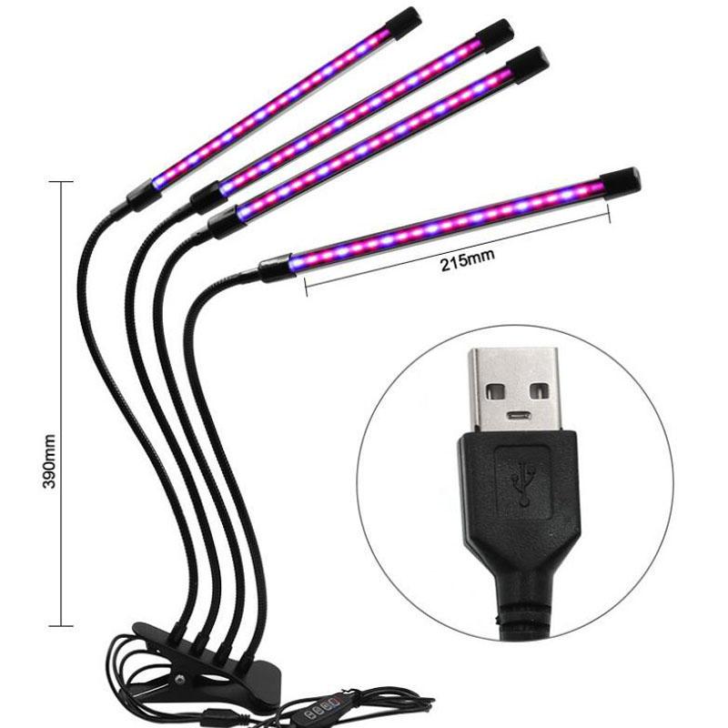 USB LED Grow Light Timed Full Spectre For Plants Tent Greenhouse Hydroponics Planting System 9 Dimmable Flower Clip Phyto Lamp