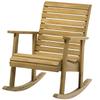 Garden Chair, Rocking Function, Wide Seat and Backrest, Natural Wood, 64 x 86 x 85 cm