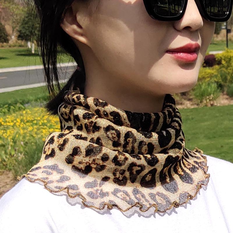 Женский шарф-повязка на голову для защиты лица, тонкий шелковый шарф, поддельный воротник, маска для лица, универсальный шарф для защиты шеи, ветрозащитный зимой