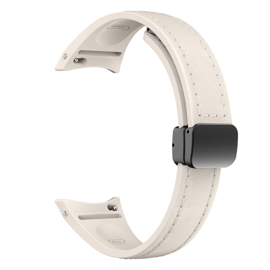 Ремешок из натуральной кожи + силикона для Samsung Galaxy Watch 7 6 4 Classic 40мм 44мм 47мм Тонкий браслет Galaxy Watch 5 Pro 45мм Ремешок