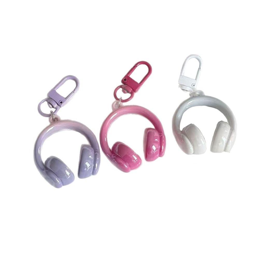 5 шт. акриловый брелок в форме гарнитуры, забавный брелок для ключей автомобиля, милый кулон в форме наушников, украшение для ключей