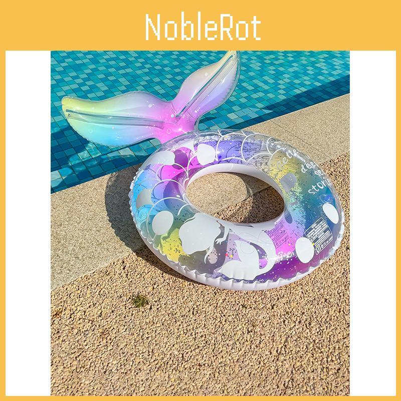 Inflatable Swim Ring With Dreamy Mermaid Designs For Swimming Water Activities