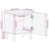 VidaXL Tables chevet 2 pcs gris clair 40x33x46 cm bois manguier solide, armoire de lit, meuble de chambre à coucher, table 4017789