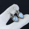Natural Rainbow Moonstone Gemstone Earrings, 925 Sterling Silver Earring, Handmade Boho Silver Jewelry Dangle Earrings, Mother's Day Gift