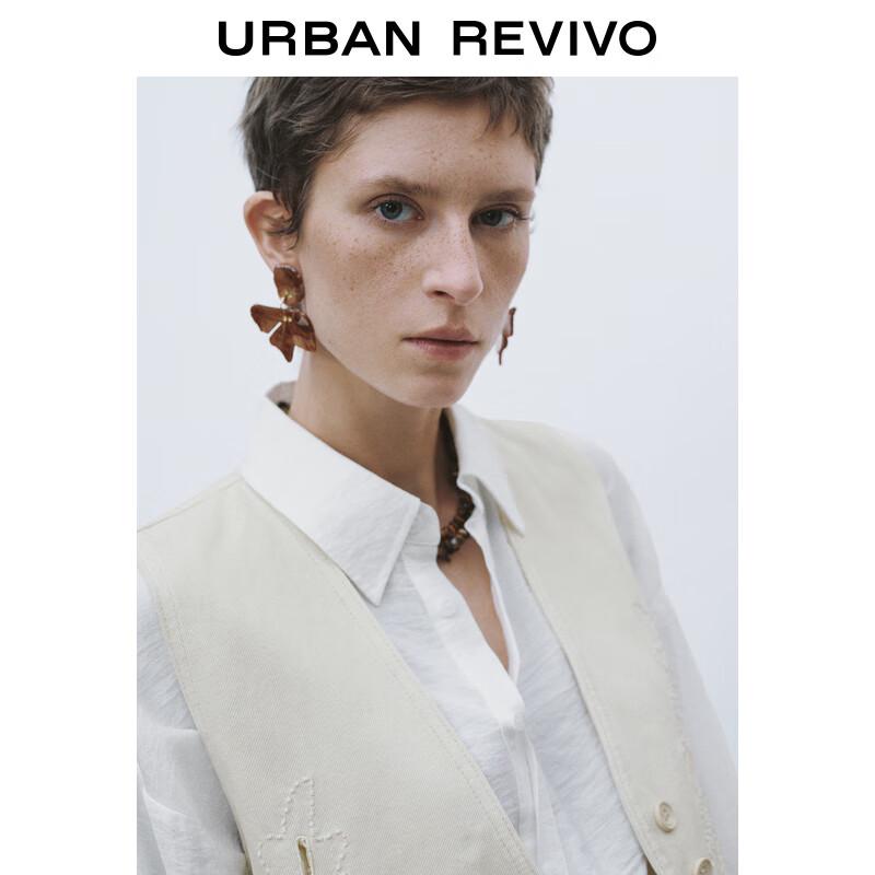 Женский вязаный жилет UR с текстурой, V-образным вырезом и ажурным узором