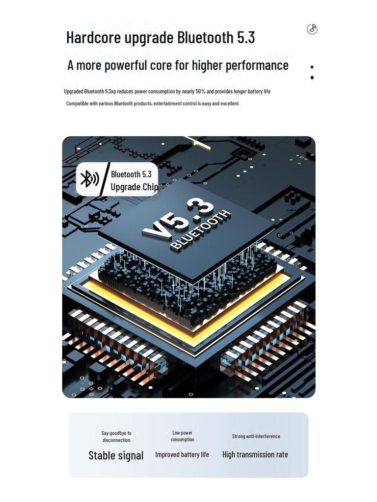 Беспроводная Bluetooth-гарнитура MD538 5.3: Двойное ухо, шумоподавление, комфорт для сна и звонков