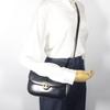 CELINE Triomphe Shoulder Bag vintage 2-way clutch black Calfskin Women Used