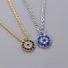 Gift For Women Girls Zinc Zinc Alloy Evil Eye Blue Crystal Pendant Chain Jewelry Accessories Choker Necklace