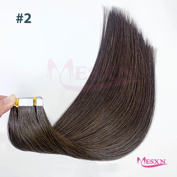 MESXN High Quality Tape in Extensions 100% Human Hair Invisible SKin Weft 613 color Adhesive Real Natural Hair For Women
