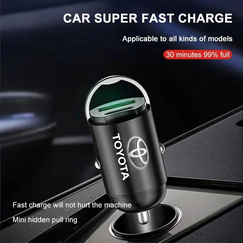 1Pcs 100W/200W Car Charger USB Type-C Fast Charging Adapter For Toyota Camry Corolla Yaris Chr Auris Avensis T25 Car Accessories