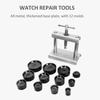 Набор инструментов для прессования часов с 12 формами Задняя часть корпуса часов Блидер для закрытия крышки аккумулятора Батарея для часов