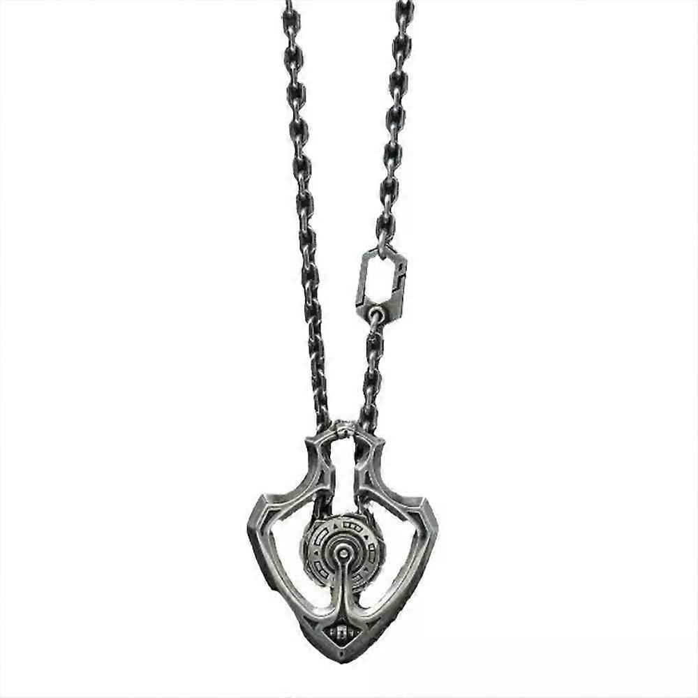 Mechanical Rotatable Gear Pendant Necklace, Retro Punk Gear Necklace