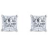 Jewels Prim 6 карат Серьги-пусеты с принцессой огранки из настоящего цельного 14-каратного белого золота, винтовой замок, мартини