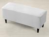 Cover For Double Bench, Footrest Pouf, Velvet, Light Gray