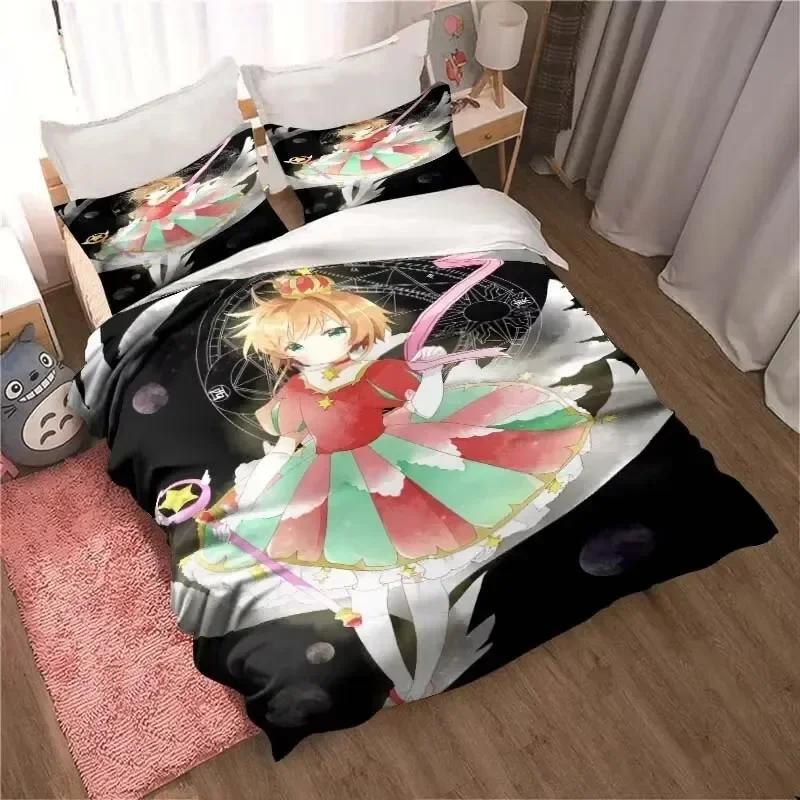 3D Печать Аниме Cardcaptor Sakura Комплект Постельного Белья Спальня Мягкое Современное Покрывало Удобное Мягкое Пододеяльник Удобный Чехол для Одеяла И Наволочка