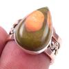 Кольцо из двухцветного серебра 925 пробы с натуральным океаническим яшмовым драгоценным камнем S.6 Q2y85