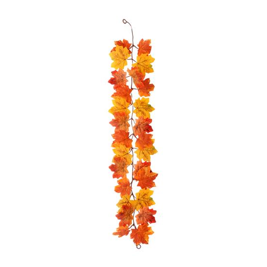 100/175Cm Artificial Maple Leaf Garland Uv Resistant Fall Halloween Thanksgiving Day Harvest