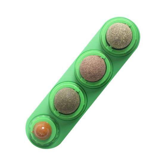 4 шт. шарики для лизания кошачьей мяты, вращающиеся настенные съедобные шарики для кошек, игрушка с натуральной кошачьей мятой, безопасная и здоровая игрушка для чистки зубов у котят